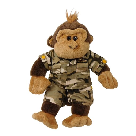 Nanco Animaland Monkey 15" Plush W/Camo Clothes 2007 - Picture 1 of 8